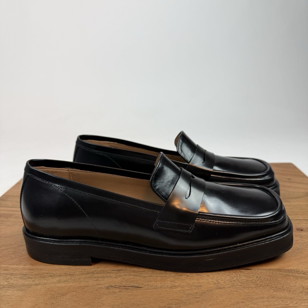 New $325 Women's Flattered Ilse Black Leather Penny Loafer Shoe Size 36 US 6 M - Picture 1 of 8